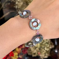 Abalone Shell & Beaded Bracelet 