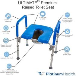 Raised Toilet Seat, Bedside Coomode, Shower Chair