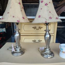 Rosebud Bed Side Lamps Matching 