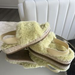 Faux fur shoes