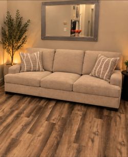 ASHLEY HIGH-PROFILE BEIGE SOFA