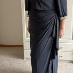 R & M Richards Plus Size Embellished-Neck Shift Dress Size 18W 