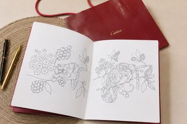 Authentic Cartier Coloring Book + Cartier Gift Bag | Rare Collectible