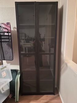 Black display cabinet