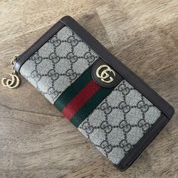 Gucci GG Authentic Ophidia Zip Around Wallet Brown