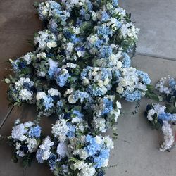 Dusty Blue Floral Centerpiece 