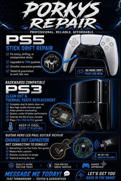 PS5 controller, PS3 backwards compatible , PS3 Les Paul