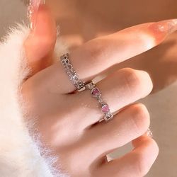 Lovely Pink Crystal GemStone Ring set with (HighGrade) Silver Alloy. Gorgeous! Free Shipping: Yes!🚚