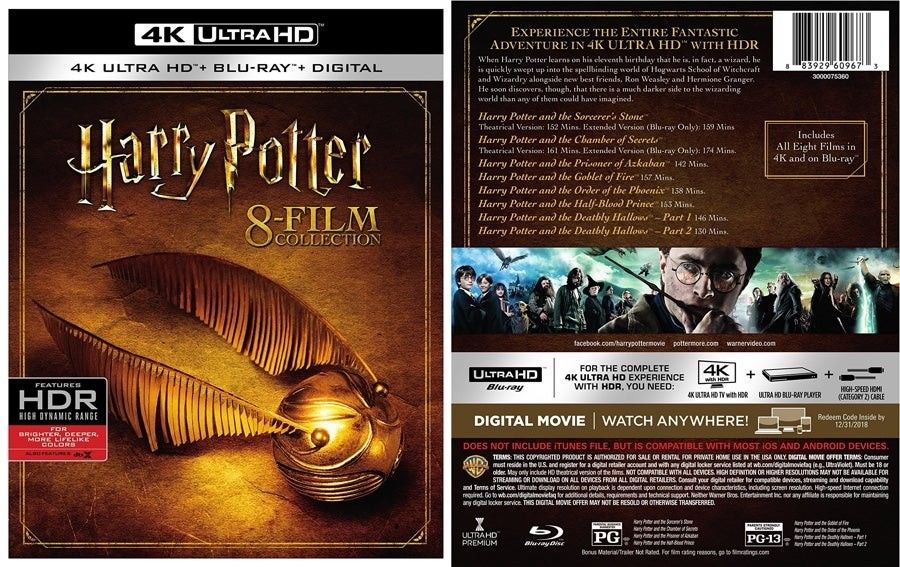 Harry Potter 4K and Bluray 8 film box set - BRAND NEW