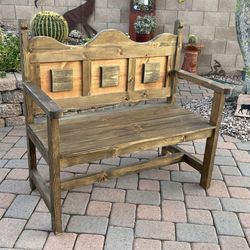 Western Style Wooden Bench