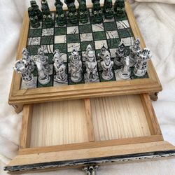 Vintage Stone Mayan Aztec Chess Game Not Free 