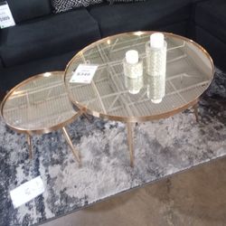 Nice Gold Coffee Table Set (Ask For Jose)