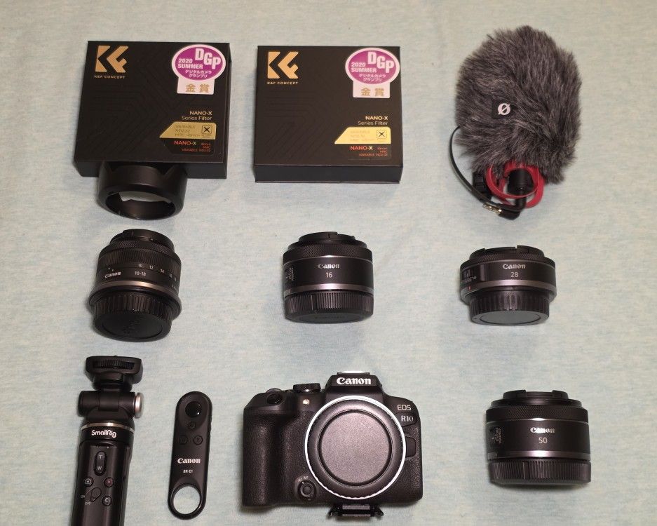 Canon EOS R10 with 4 RF Lenses