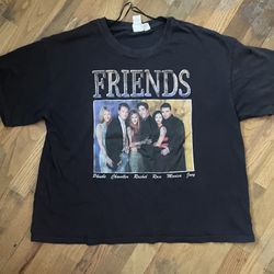 H & M Warner Brothers unisex tee shirt friends black short sleeved photo front L