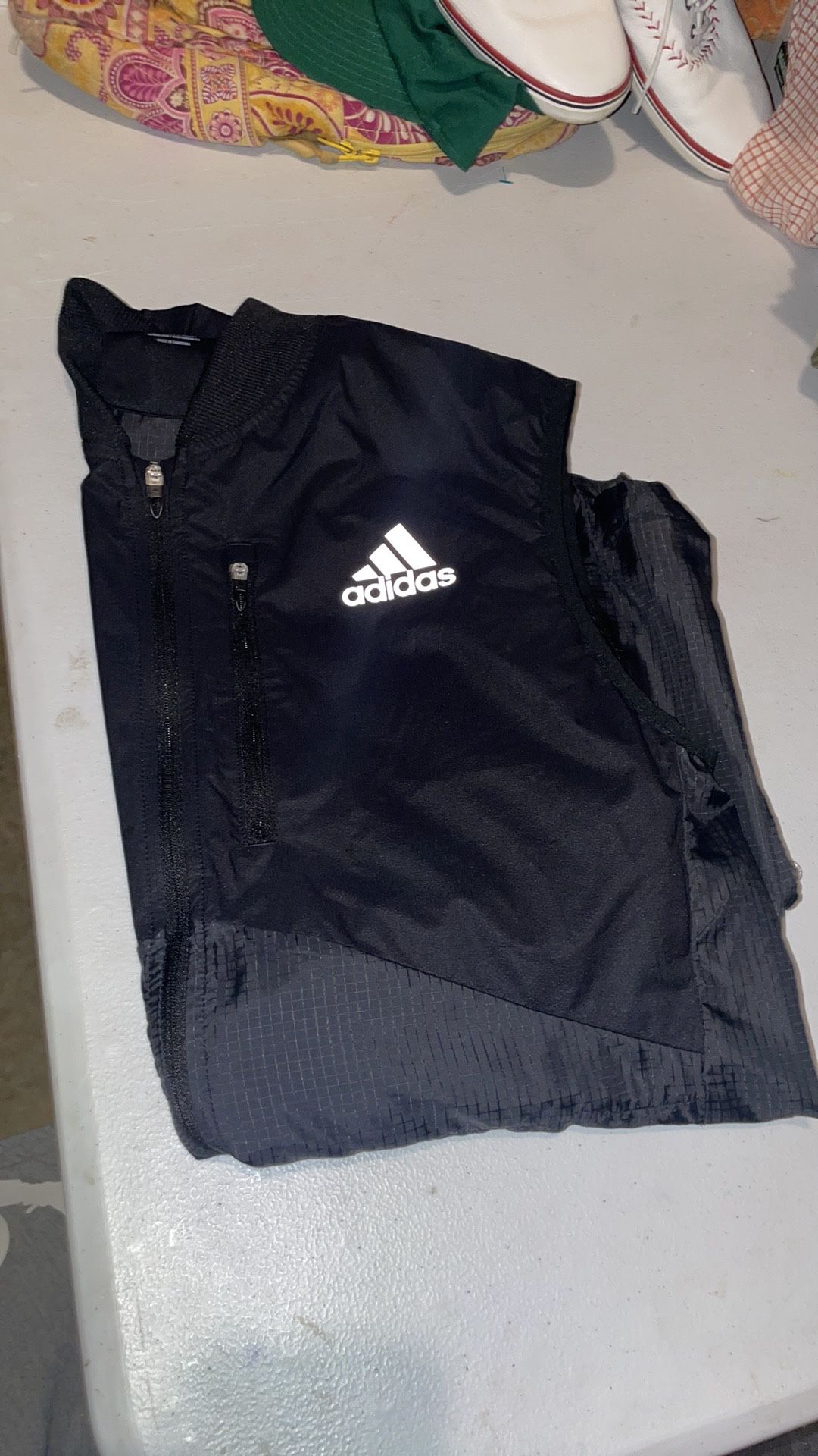 Adidas Zero running windbreaker vest lightweight Multiple packets ADIZERO Size Small