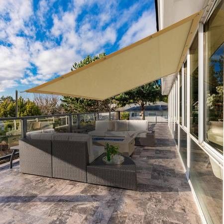 NEW Sun Shade Sail 12' x10' - UV Blocking Outdoor Shades Patio Porch Garden Balcony Canopy (3.6x3 m)