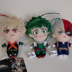 3-pc My Hero Academia Plushies 4.5"