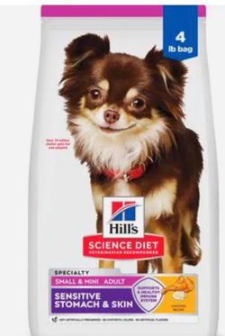 Hill's Science Diet Adult Sensitive Stomach & Sensitive Skin Small Breed & Mini Breed Chicken Recipe Dry Dog Food, 4-lb bag