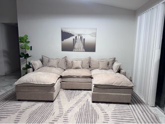 Beige dupe cloud sectional sofa