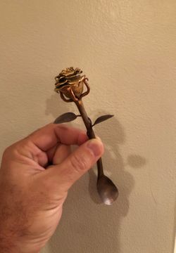 Custom bronze decorative rose spoon