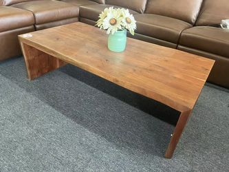 Solid Wood Rectangular Coffee Table，$480