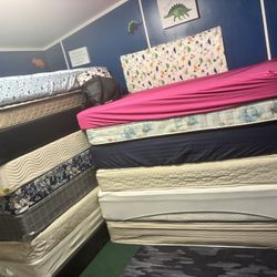 $280/$360/$425–Twin mattresses and box springs (5 available) Metal frames are sold separately. ——(USED NOT NEW) for seriously interested people only-m