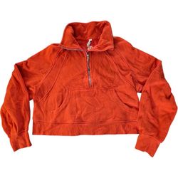 Lululemon scuba oversized half zip orange hoodie SZ M/L