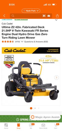 Ultima Z2 50in. Fabricated Deck 23HP V-Twin Kawasaki FR Series Engine Dual Hydro Drive Gas Zero Turn Riding Lawn Mower