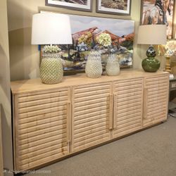 Four-Door Sideboard & Console Table in Hand-Stained Natural Finish...