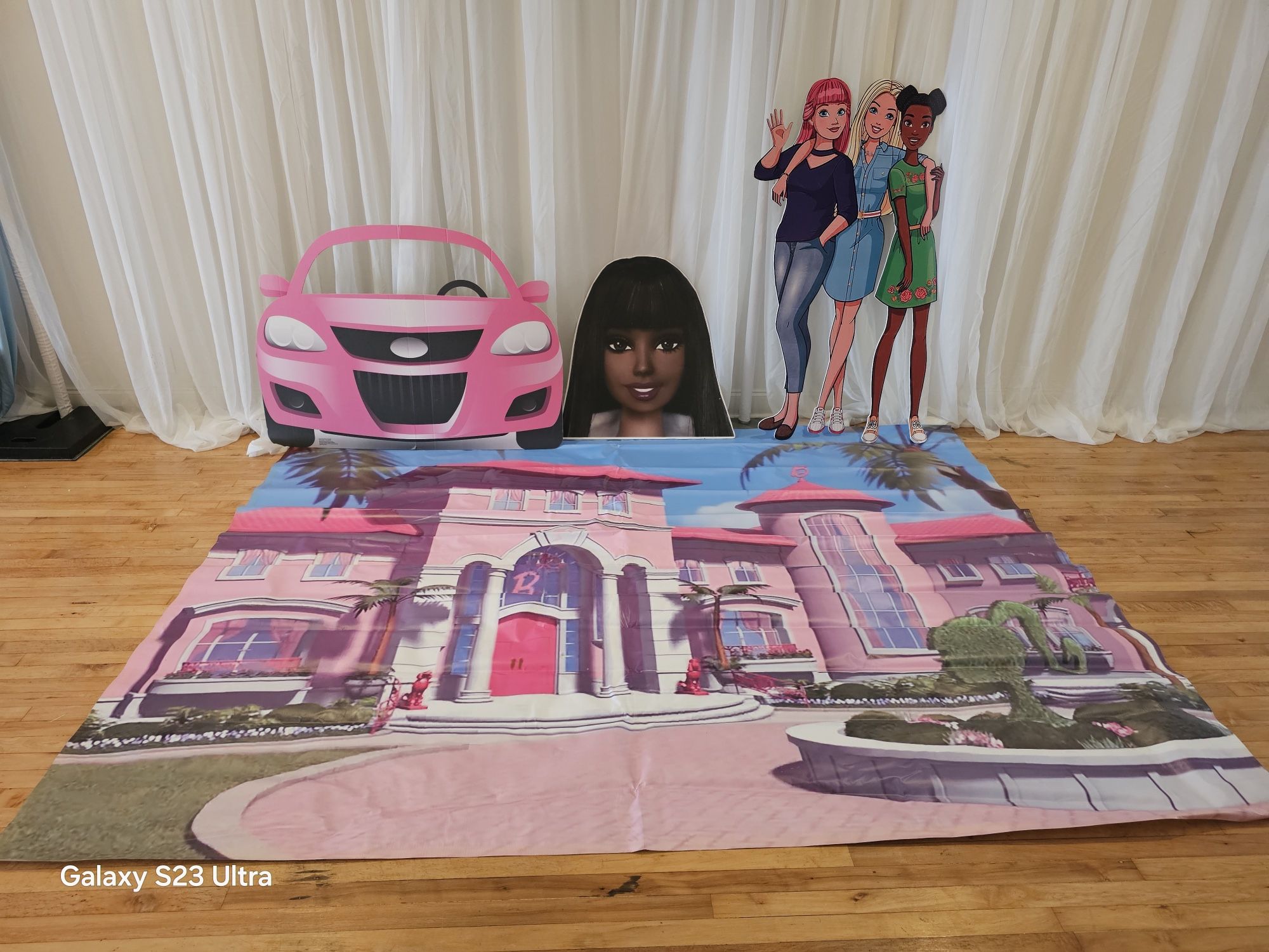 Barbie Themed Backdrop, Prop Car, Barbie Face, Barbie Runner