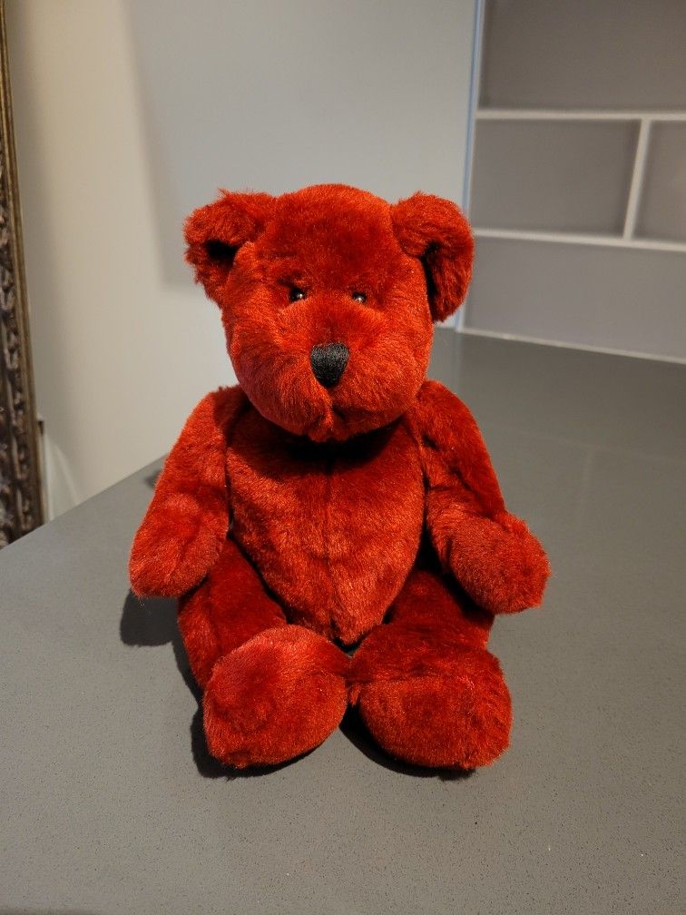 Vibrant Ruby Red Russ Bear Plush 10"🧸