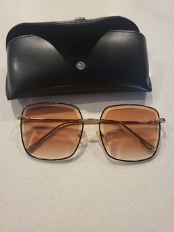 Brown Sunglasses With Gold Frame