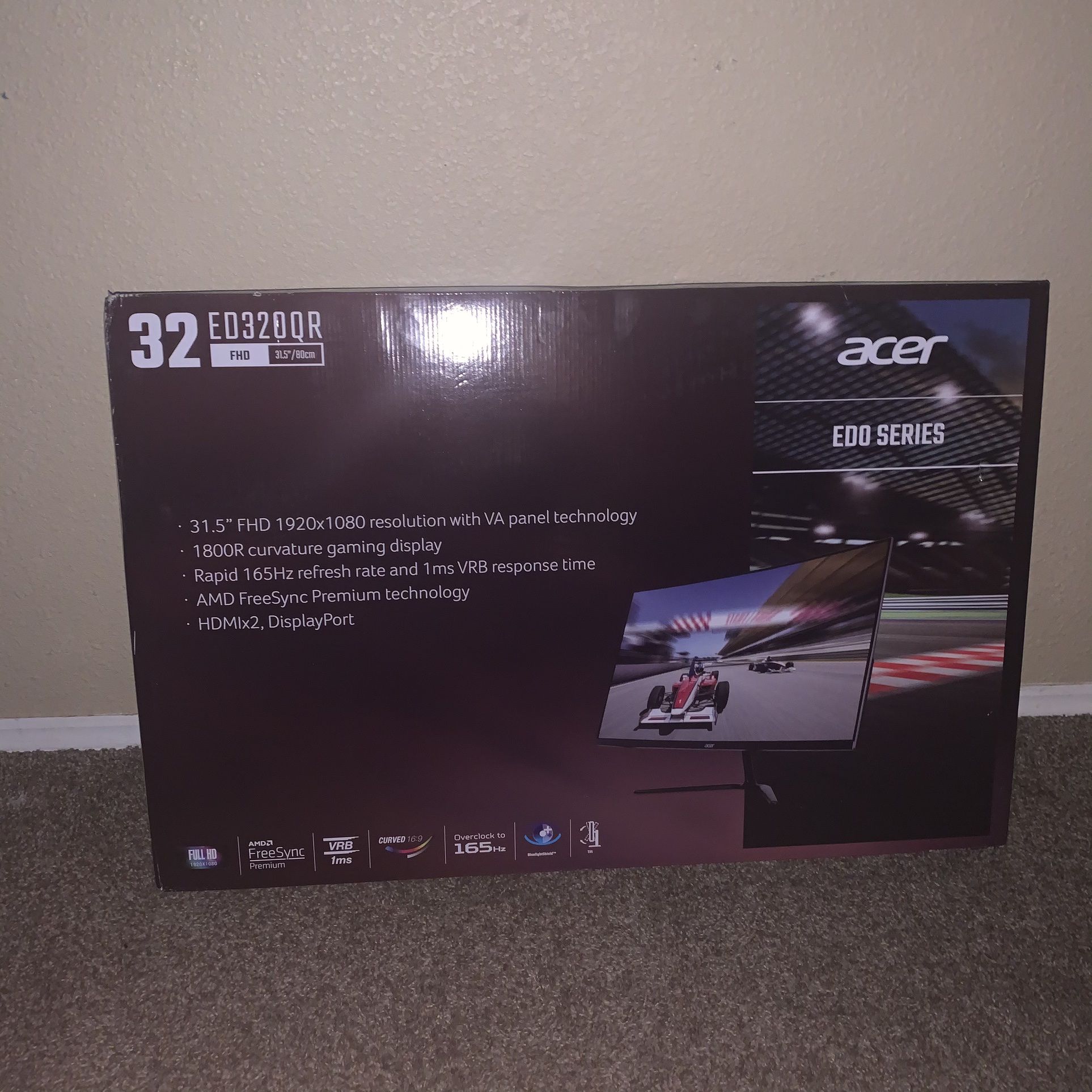 Acer Gaming Monitor 165hz 1ms (31 inches)