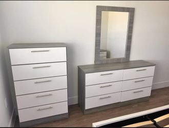 Đresser Whįt Mįrror  Ąnd Çhest  // Çomođa Çon Ęspęjo y Gąveţero