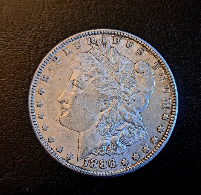 1886 Morgan Silver Dollar MS/BU Uncirculated - Edge Toned