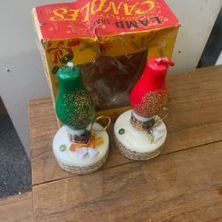 Vintage Mid Century Modern Christmas Candles 