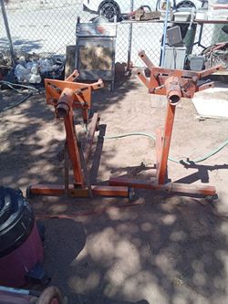Engine Stand Set of Two Orange Steel