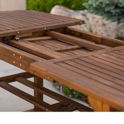 New Extendable Wood Patio Table 