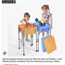 New Sensory Activity Table for Kids and Toddlers -with Plastic Buckets and Beach To