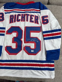 Mike Richter signed Autograph Custom Jersey- Beckett Coa - New York Rangers