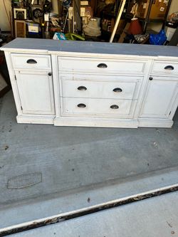 White Wood Dresser Sideboard with Drawers- Project Piece