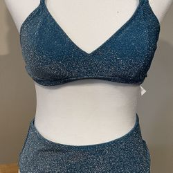 Two Piece Glittery Swimsuit Size M