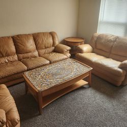 Leather Couch Set For Sale 