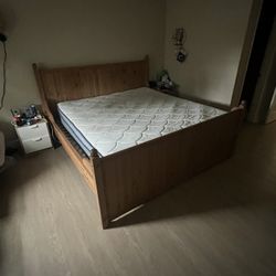 King Size Bed with Storage + Mattress, Priced to Sell