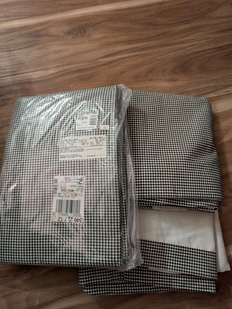 J.C.Penney-ARLINGTON CHECK Pole Top CURTAINS