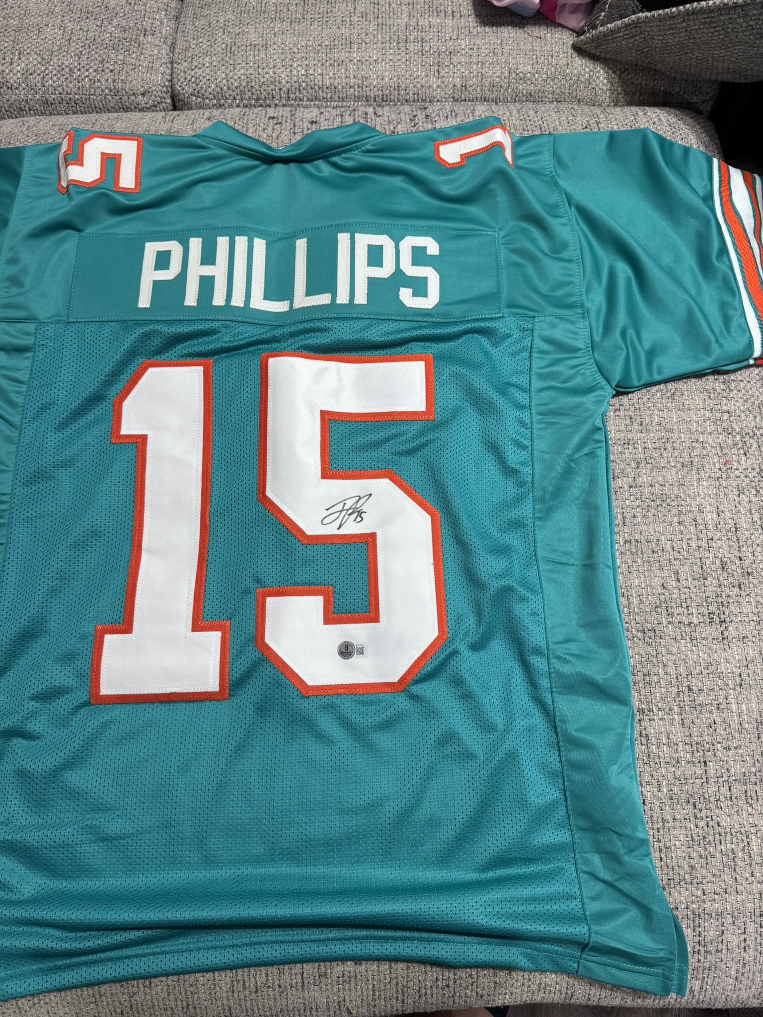 JAELAN PHILLIPS AUTOGRAPH SIGNED Custom Jersey - Beckett Coa - Miami Dolphins