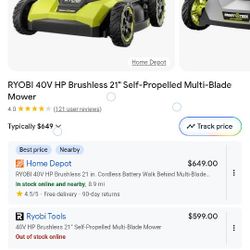 Ryobi Lawn Mower Brand New In Box 