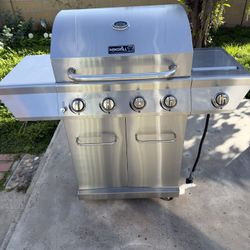Nexgrill 4-Burner Propane Gas Grill with Side Burner, Stainless Steel