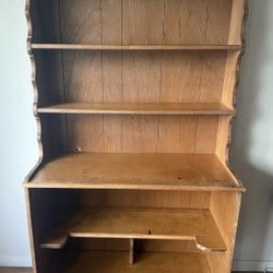 Pine Wood Shelving Hutch