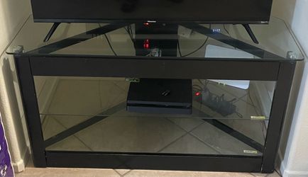 Modern 3-Tier Glass Corner TV Stand - 42" Width
